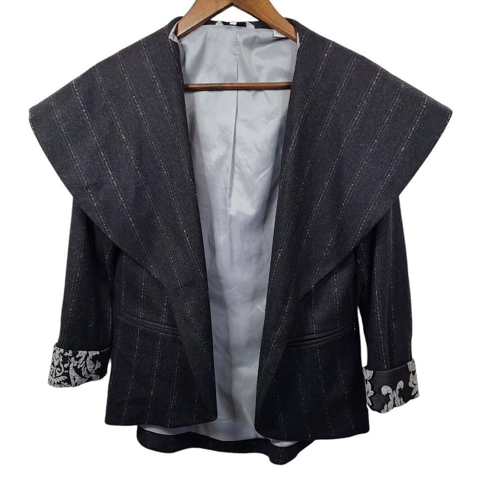 Audrey Talbott Carmel Striped Wool Blend Blazer Womens 6